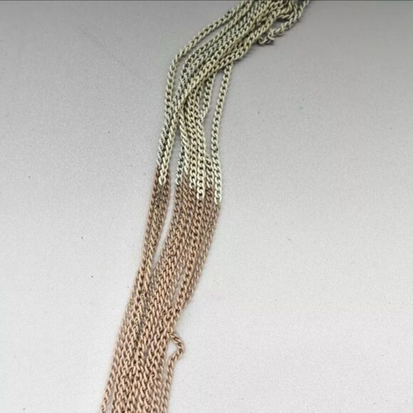 Charming Charlie Necklace Modern Color Cream, Black, Tan Layered Chains 24" NWOT - Picture 6 of 7